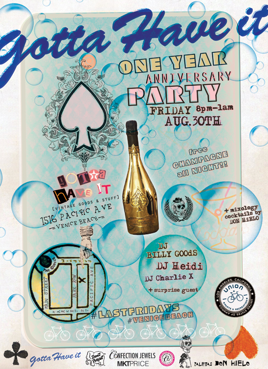 one year anniversary party flyer